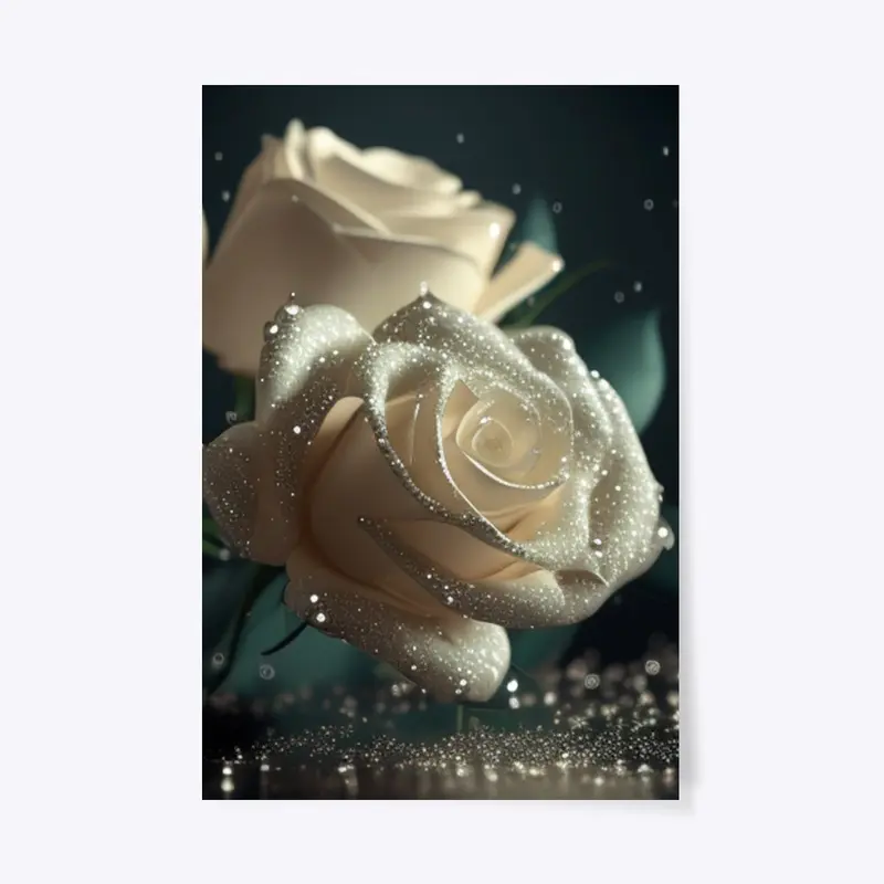 White roses design - Vintage art