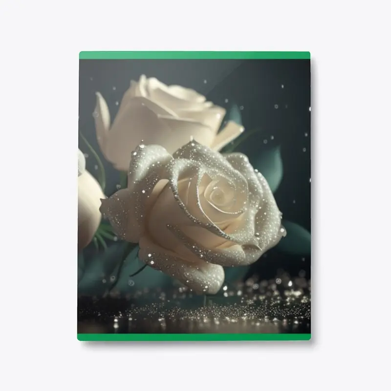 White roses romantic art for home