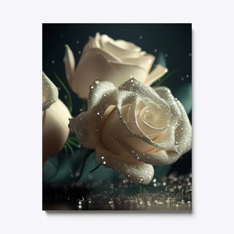 White roses design - Vintage art